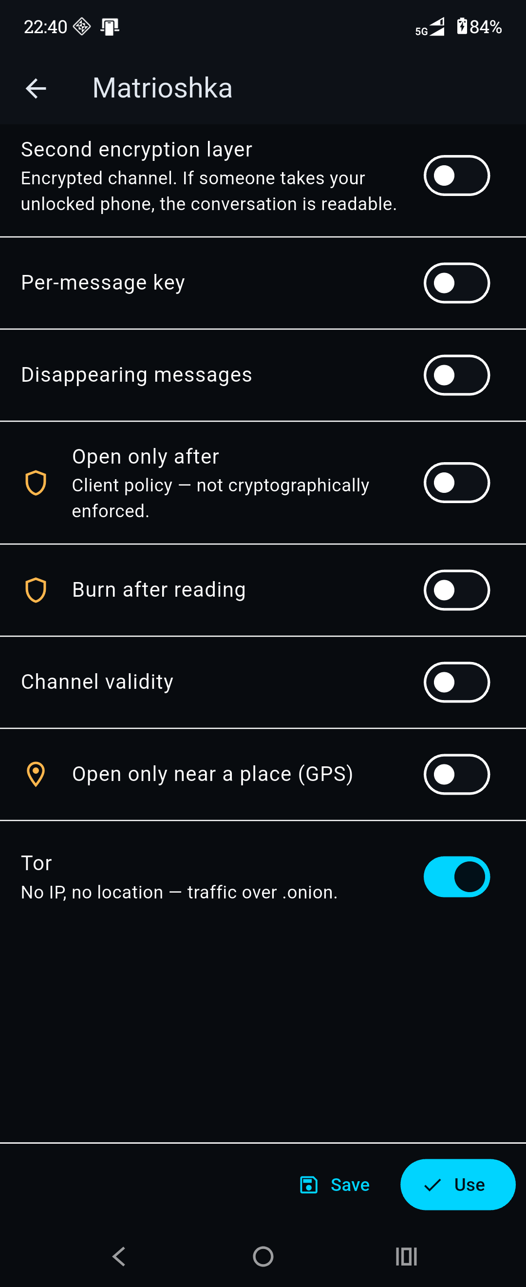Conditions to open — open-after, burn-after-read, location, validity
