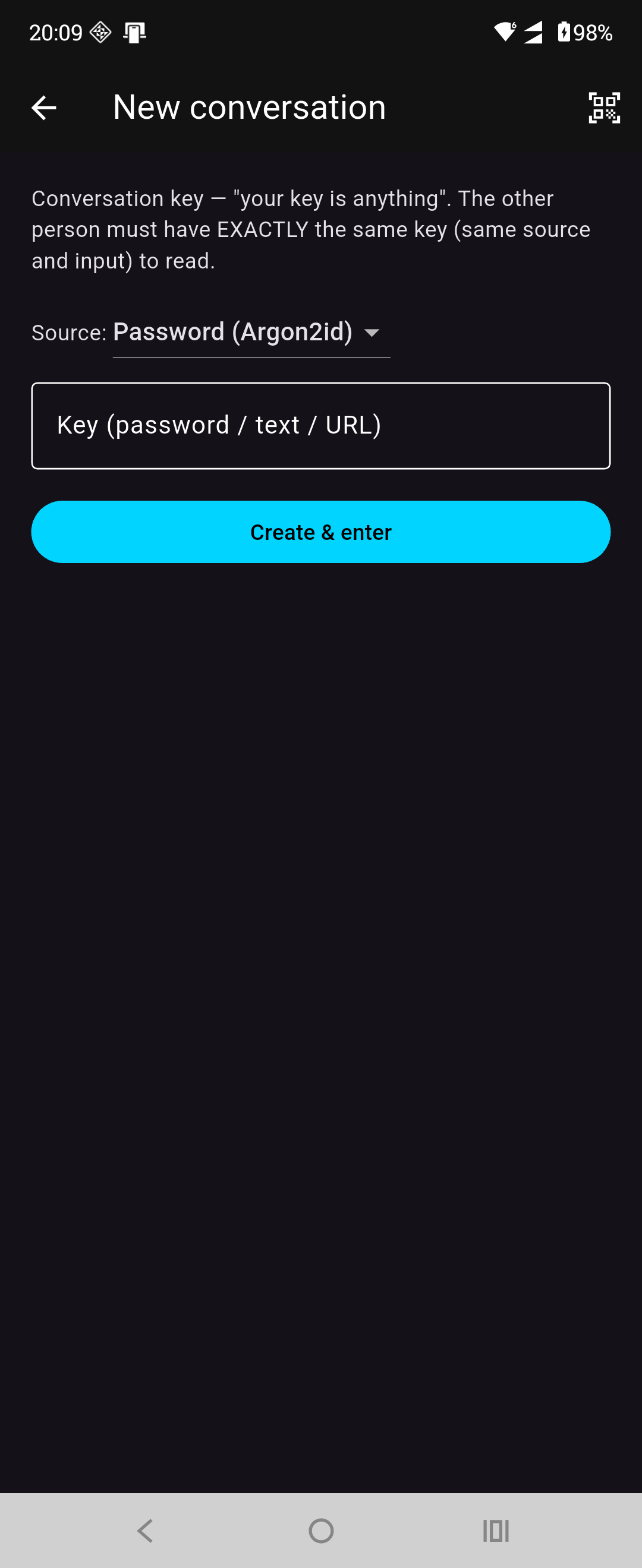 Your key is anything — password, file, link, or a random key